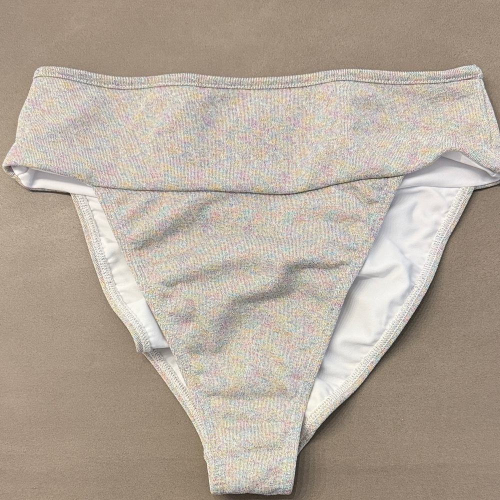 Montce Swim Disco Sparkle High-Leg Bikini Bottoms